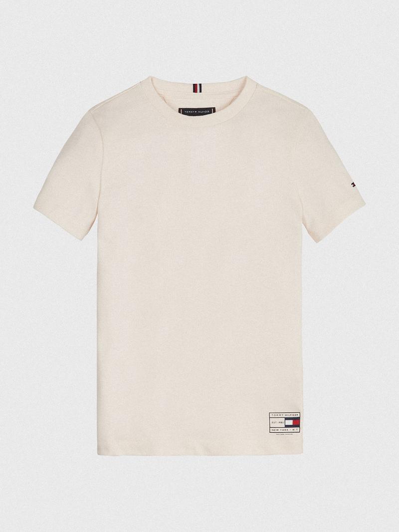 Lány Tommy Hilfiger Natural Dye Póló Fehér | HU 1939BEX